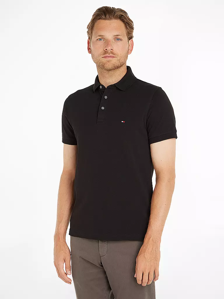 TOMMY HILFIGER | Poloshirt Coupe Slim | schwarz