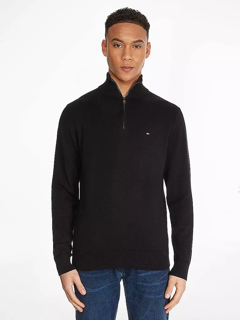 TOMMY HILFIGER | Pull Troyer | schwarz