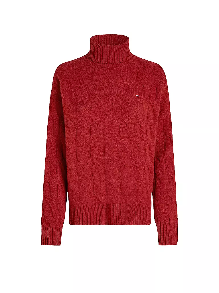 TOMMY HILFIGER | Rollkragenpullover  | Rouge