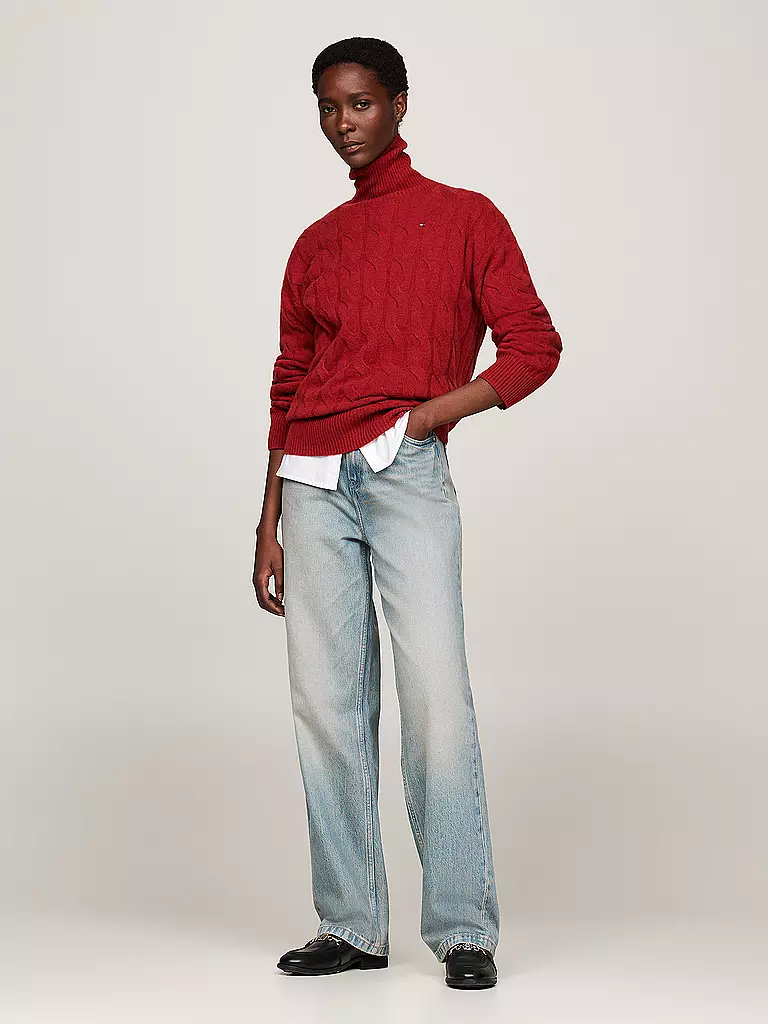 TOMMY HILFIGER | Rollkragenpullover  | Rouge