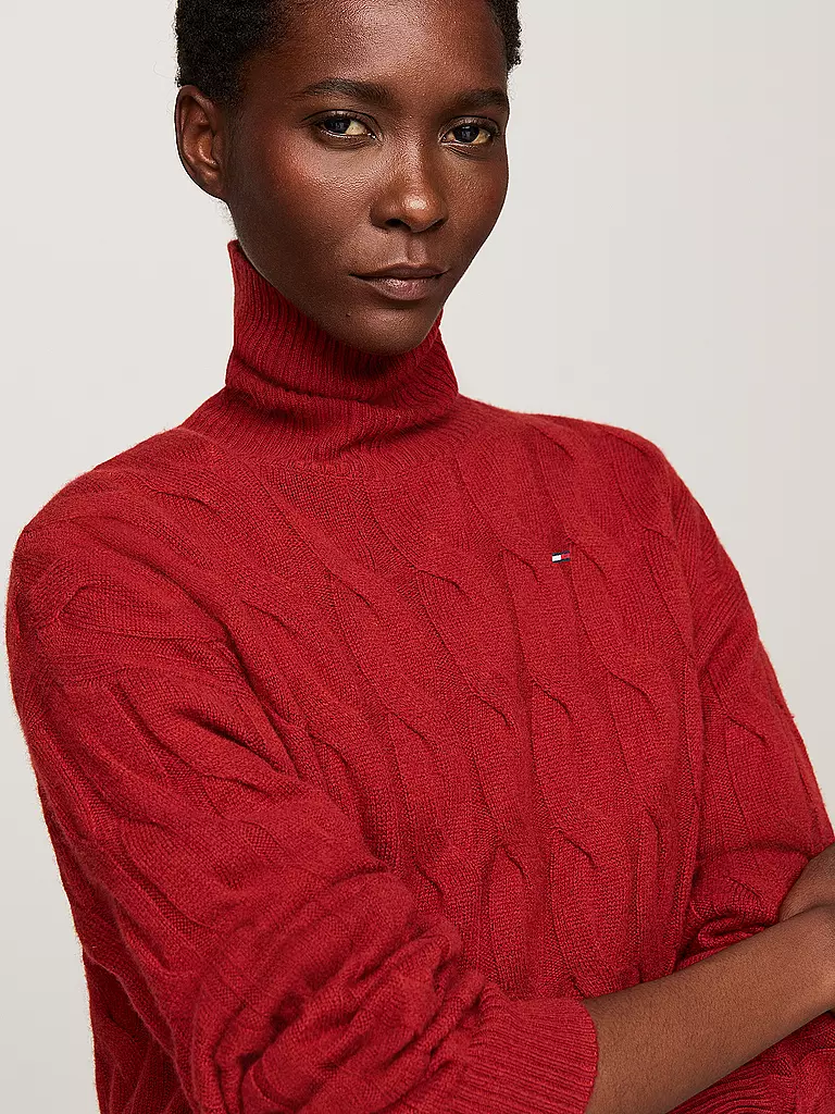 TOMMY HILFIGER | Rollkragenpullover  | Rouge