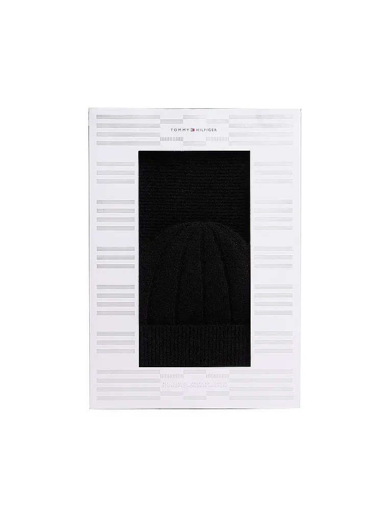 TOMMY HILFIGER | Set 2-teilig Mütze und Schal | schwarz