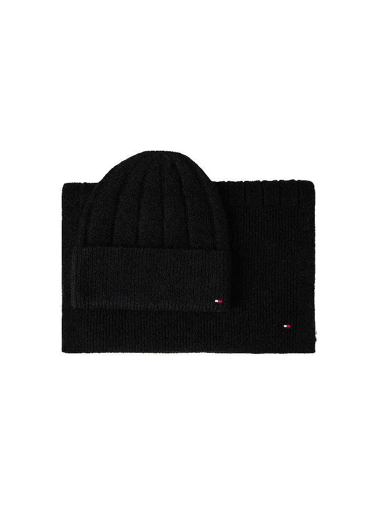 TOMMY HILFIGER | Set 2-teilig Mütze und Schal | schwarz