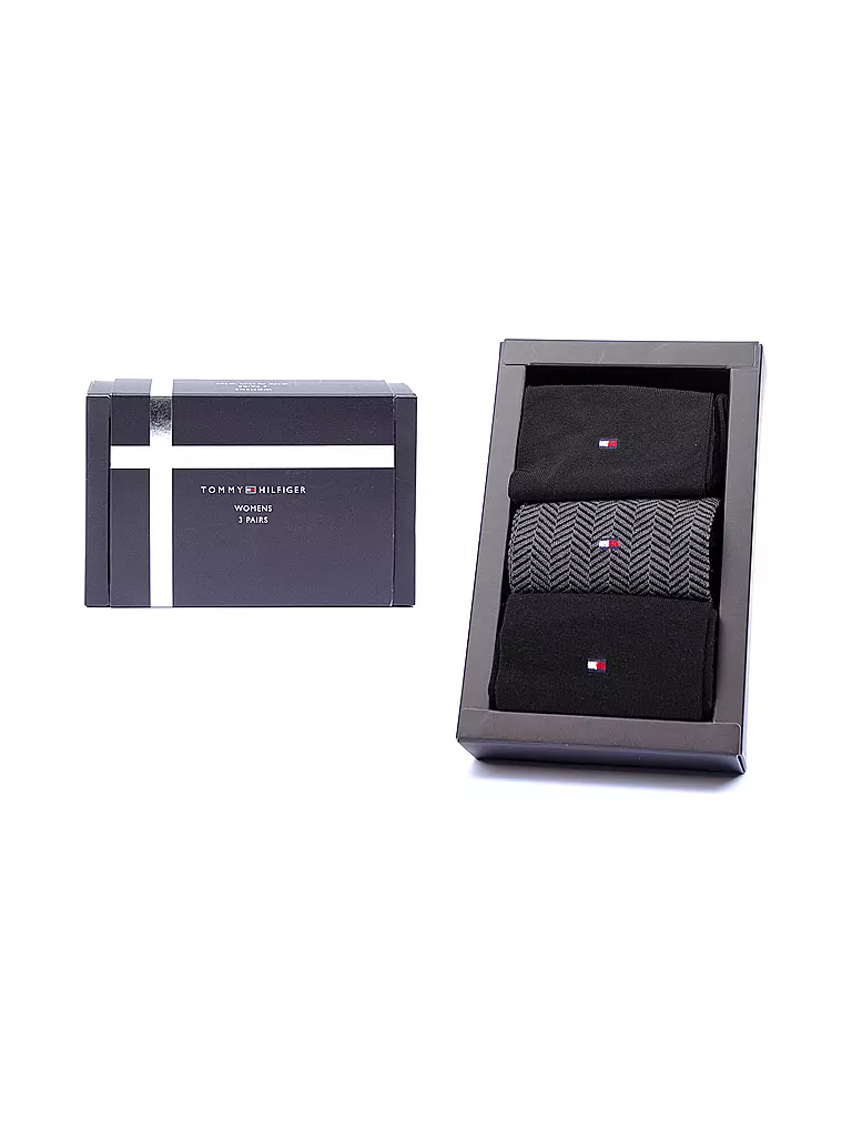 TOMMY HILFIGER | Socken Geschenkbox 3er Pkg black | Noir