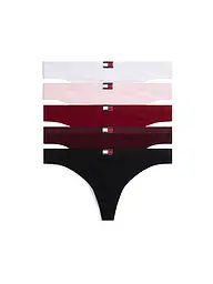 TOMMY HILFIGER | String lot de 5 noir | Rouge foncé