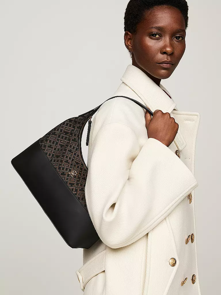 TOMMY HILFIGER | Tasche - Hobo Bag TH JACQUARD | Noir
