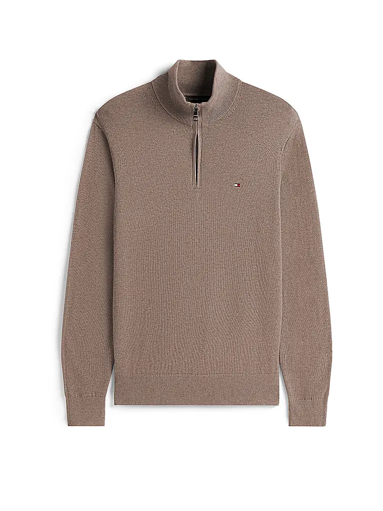TOMMY HILFIGER | Troyer Pullover  | Marron