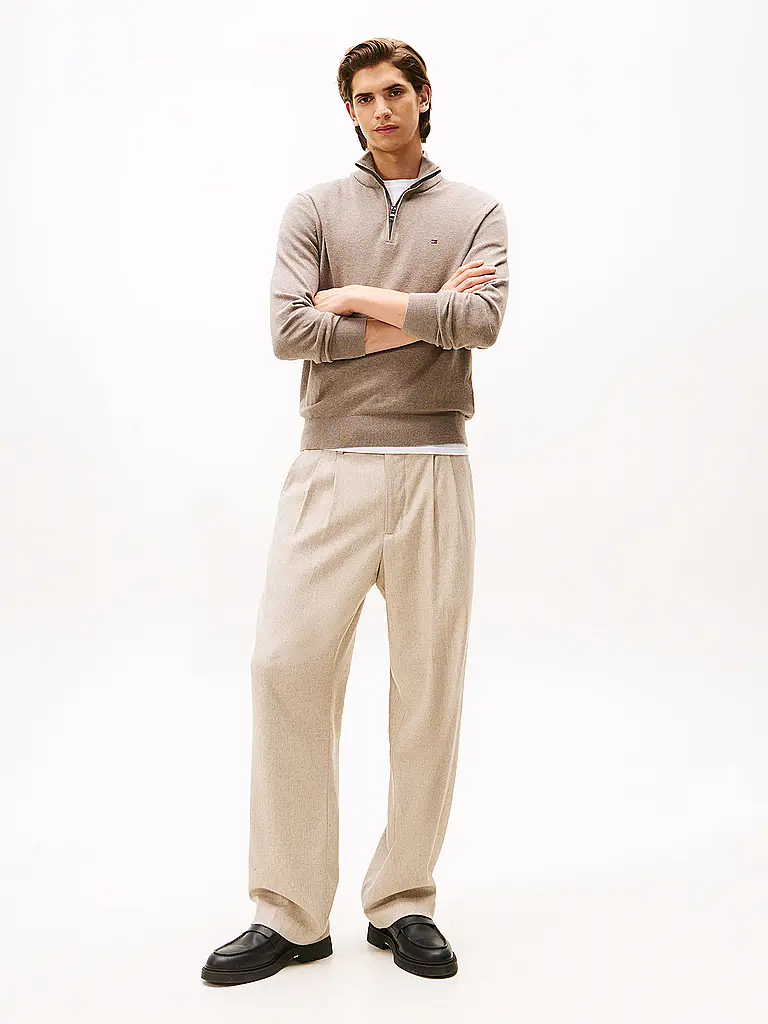 TOMMY HILFIGER | Troyer Pullover  | Marron