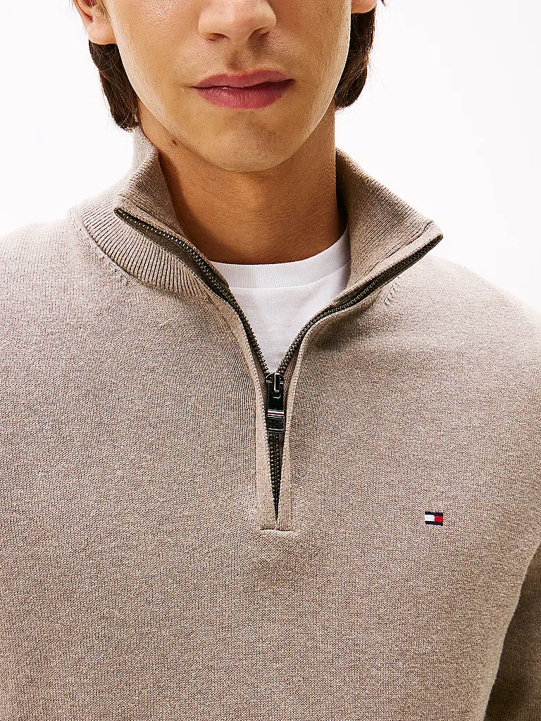 TOMMY HILFIGER | Troyer Pullover  | Marron