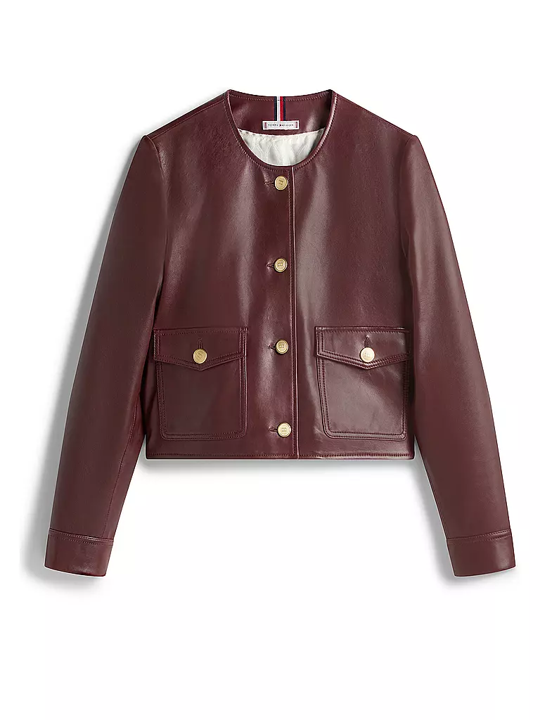 TOMMY HILFIGER | Veste en cuir | Rouge foncé