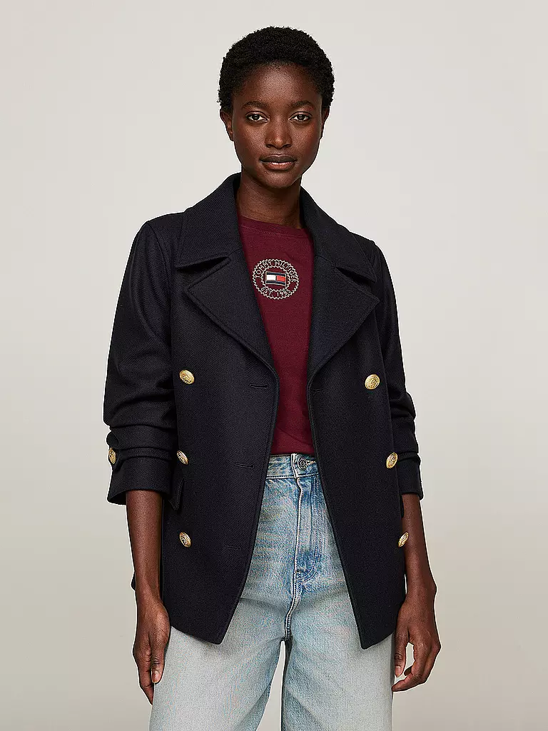 TOMMY HILFIGER | Wolljacke | Bleu foncé