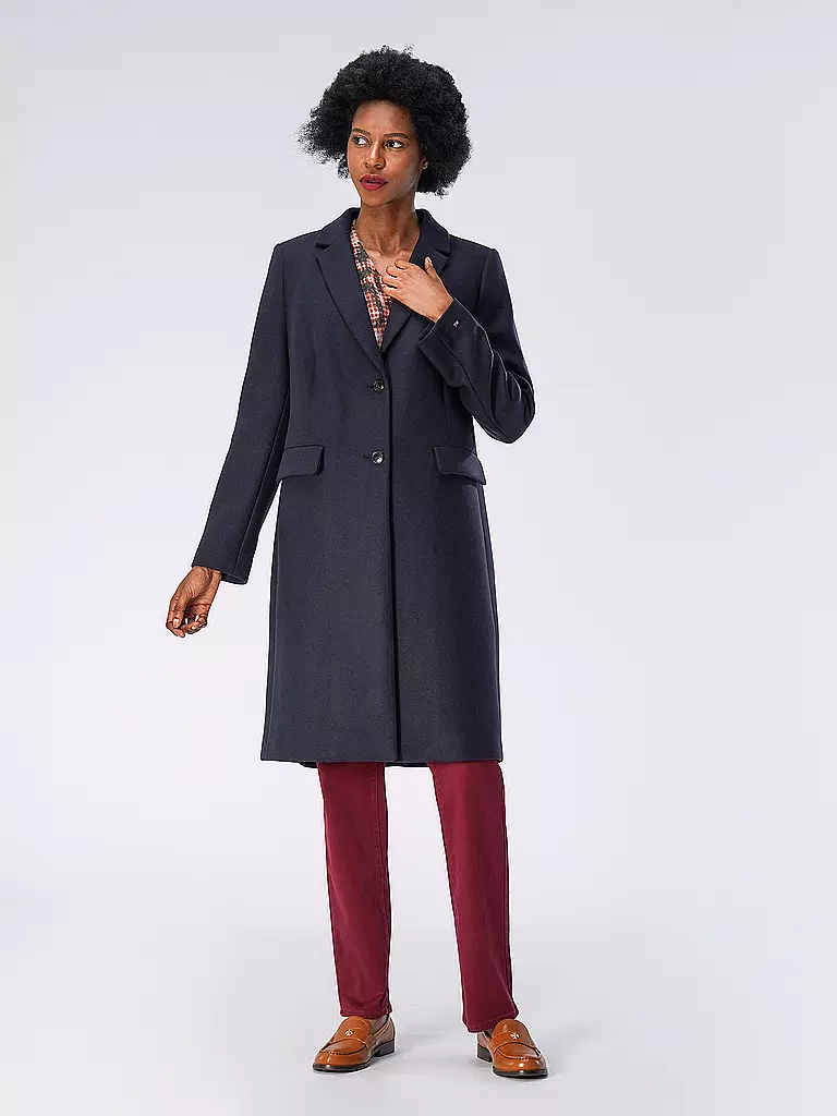 TOMMY HILFIGER | Wollmantel | Bleu foncé