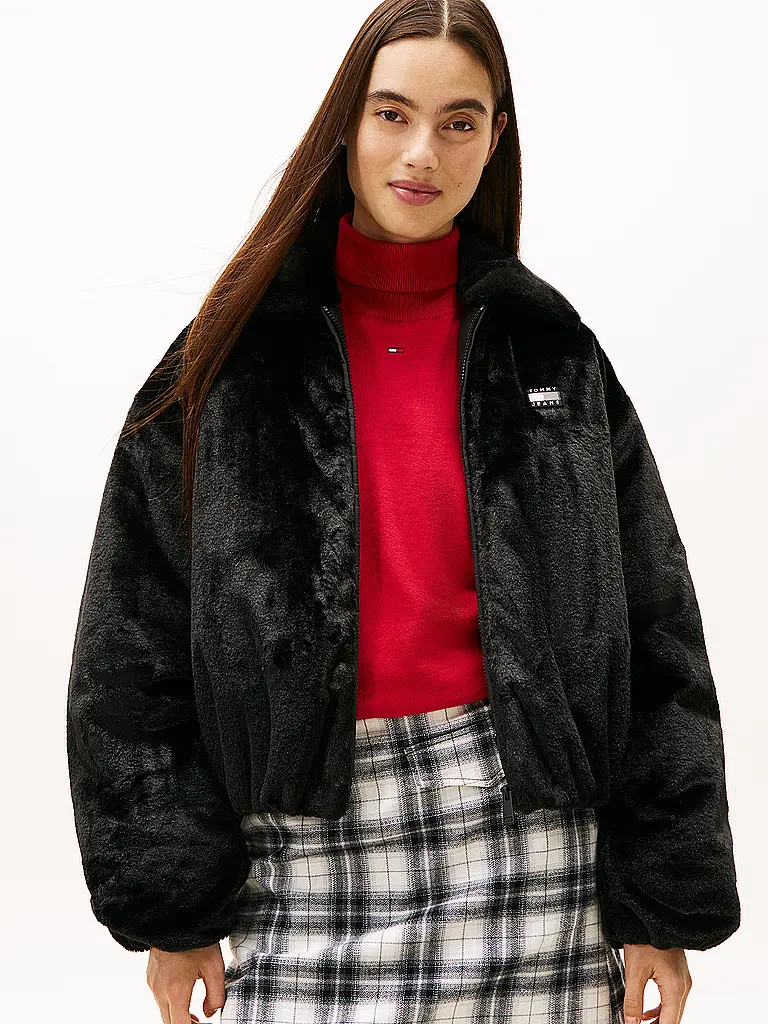 TOMMY JEANS | Blouson aspect fourrure | Noir