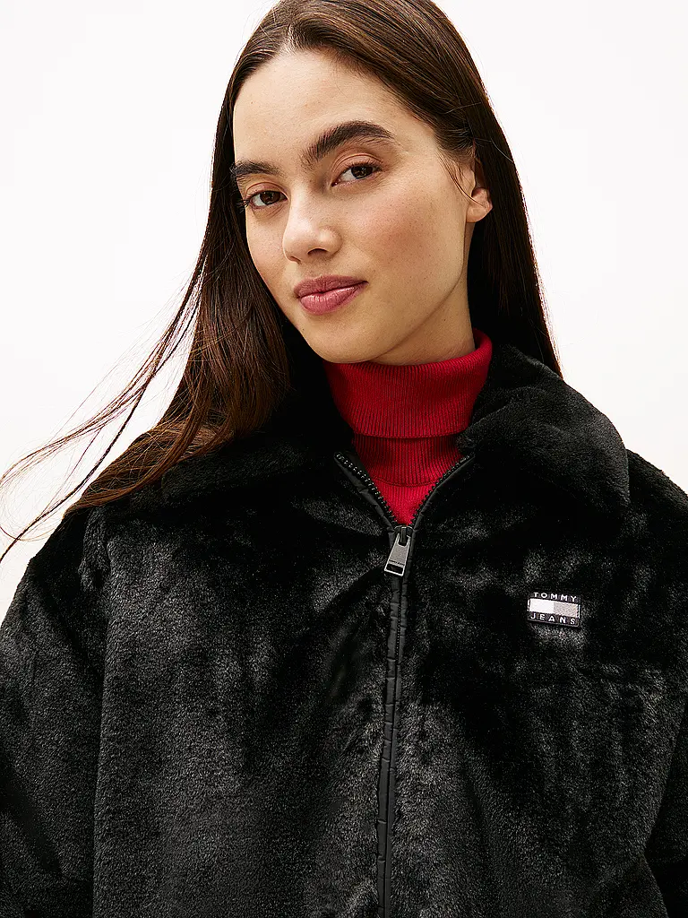 TOMMY JEANS | Blouson aspect fourrure | Noir