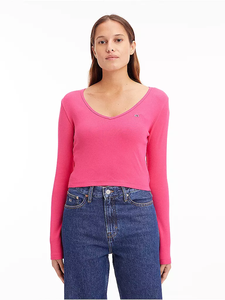 TOMMY JEANS | Langarmshirt Cropped Fit | Rose vif