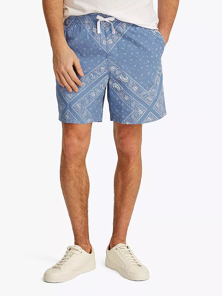 TOMMY JEANS | Short de bain
Produktname: Badeshorts
Marke: TOMMY JEANS
Farbe: hellblau
Kategorien: Mode,Herren

Material: Baumwolle
Musterung: Paisley,Print
Länge (Hosen/Jeans): Shorts
Stil: Young Fashion
Bundhöhe: Mid Waist
Details: Eingrifftaschen,Tunnelzug | 