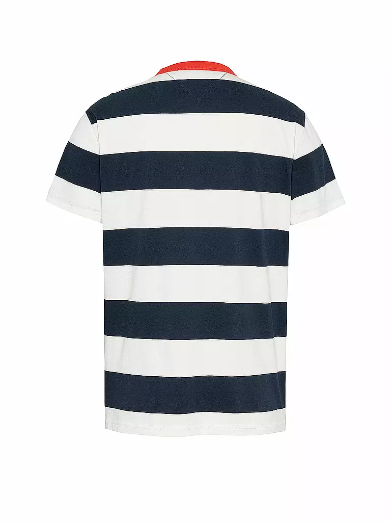 TOMMY JEANS | T-shirt
Marque: TOMMY JEANS
Couleur: dunkelblau
Catégories: Mode,Hommes

Longueur des manches: Manches courtes
Encolure: Col rond
Matière: Jersey,Coton
Motif: Rayures
Coupe (vêtement d'extérieur): Regular
Style: Young Fashion
Détails: Logo | 