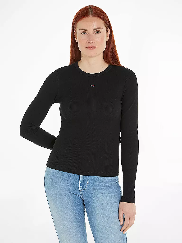 TOMMY JEANS | T-shirt à manches longues | schwarz