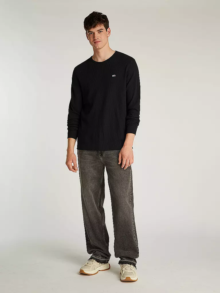 TOMMY JEANS | T-shirt à manches longues | schwarz