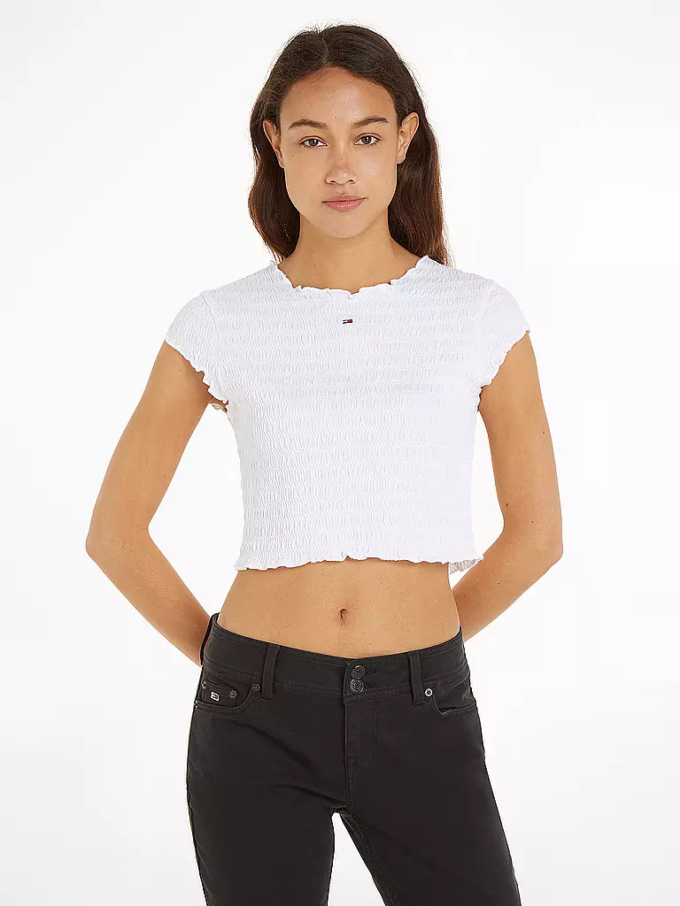 TOMMY JEANS | T-Shirt Cropped Fit  | Blanc