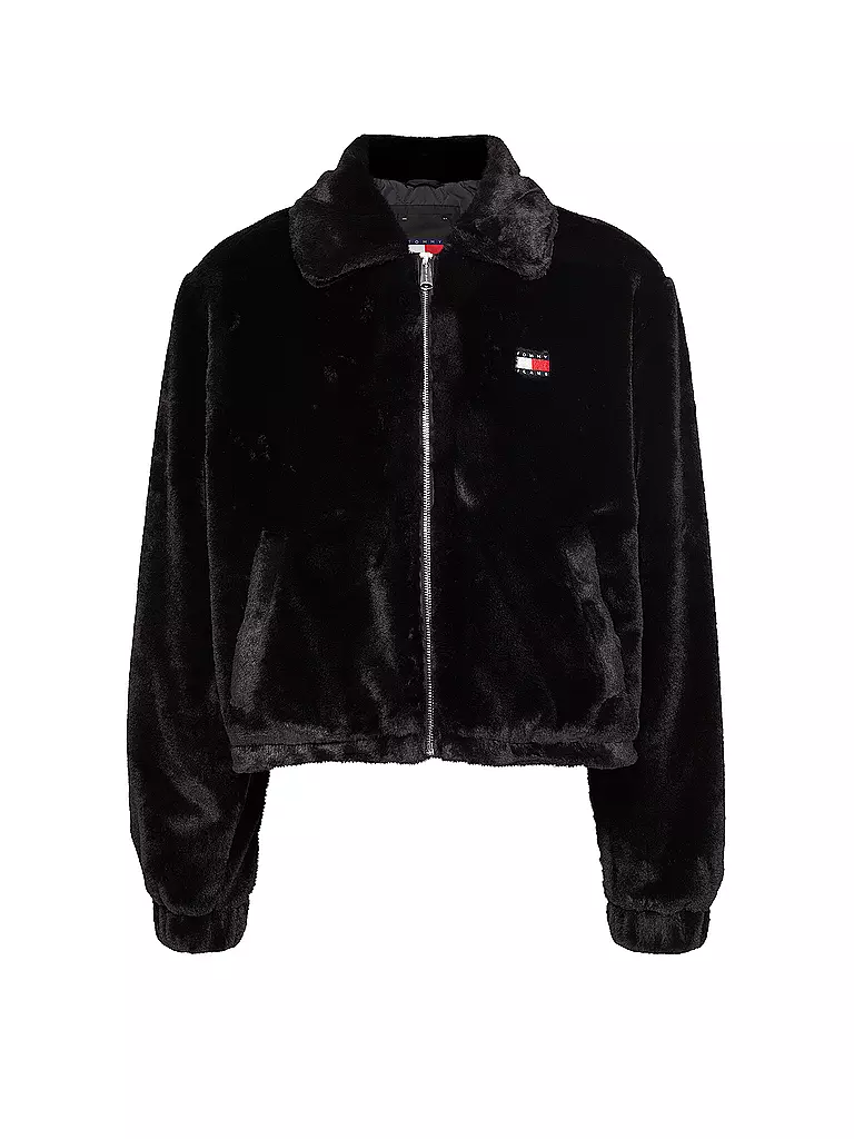 TOMMY JEANS | Veste aspect fourrure | schwarz