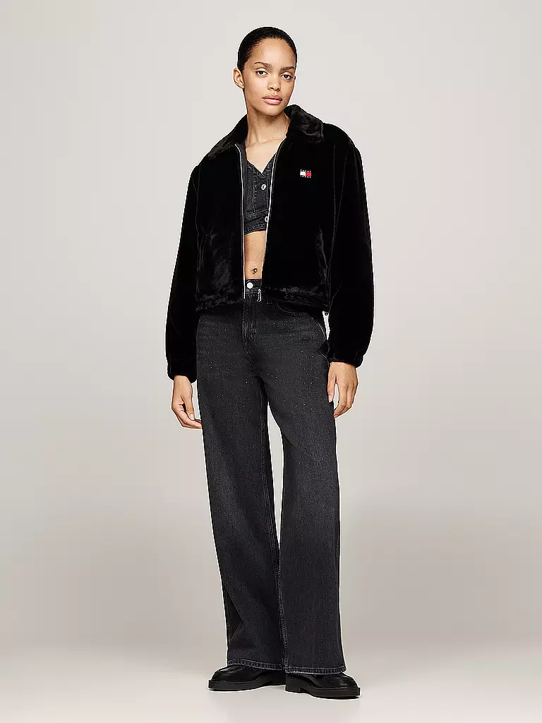 TOMMY JEANS | Veste aspect fourrure | schwarz