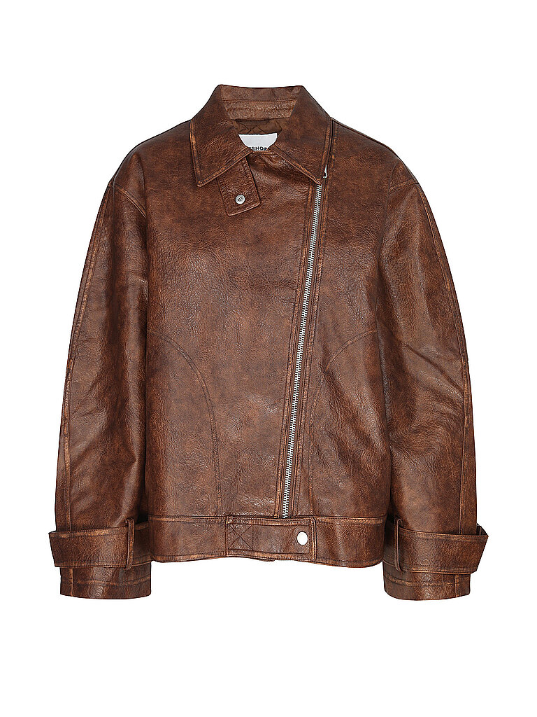 Veste aspect cuir TSELIZABETH marron M