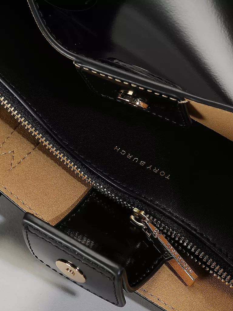 TORY BURCH | Ledertasche - Henkeltasche ROBINSON SPAZZOLATO  Small | Noir