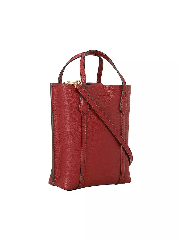 TORY BURCH | Ledertasche - Mini Bag PERRY MINI TOTE | Rouge foncé