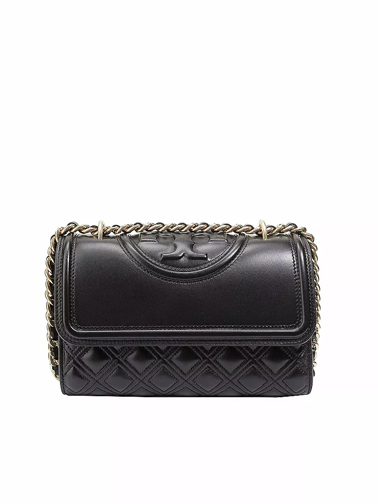 TORY BURCH | Sac en cuir - Sac bandoulière FLEMING Small | schwarz