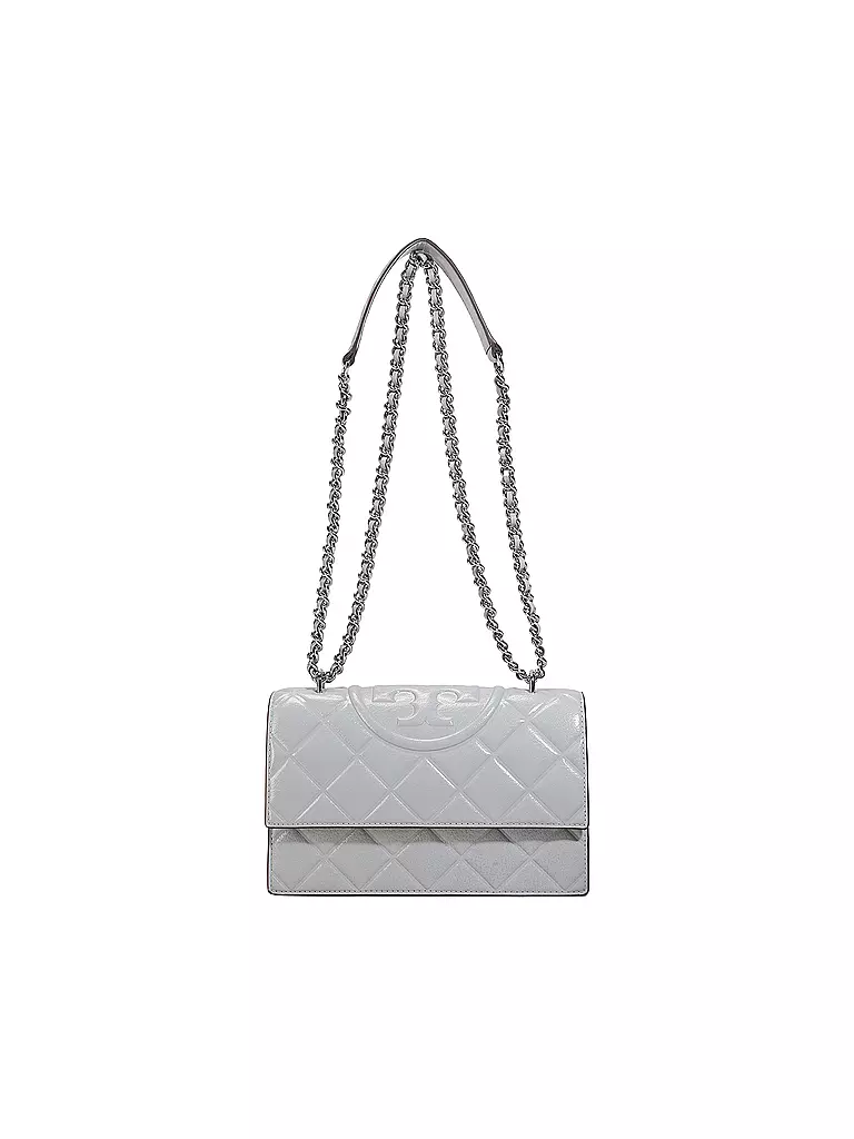 TORY BURCH | Sac en cuir - Sac bandoulière FLEMING SMALL | grau