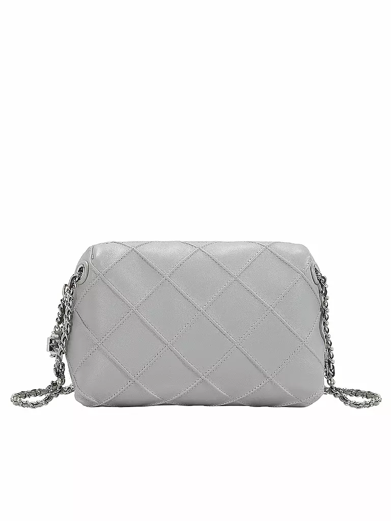 TORY BURCH | Sac en cuir - Sac bandoulière FLEMING Small | grau
