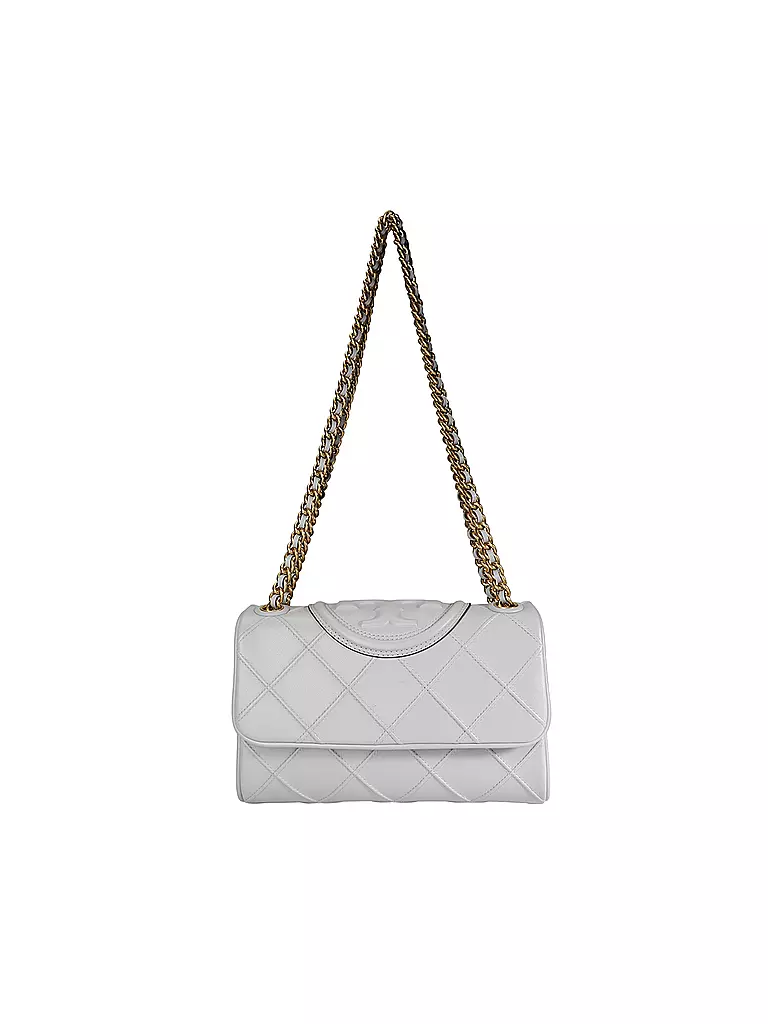 TORY BURCH | Sac en cuir - Sac bandoulière FLEMING SOFT small | hellgrau