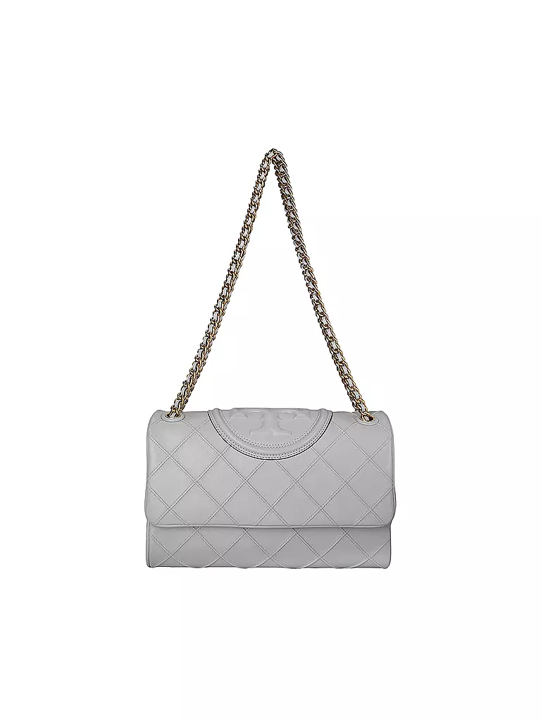 TORY BURCH | Sac en cuir - Sac bandoulière FLEMING SOFT | hellgrau