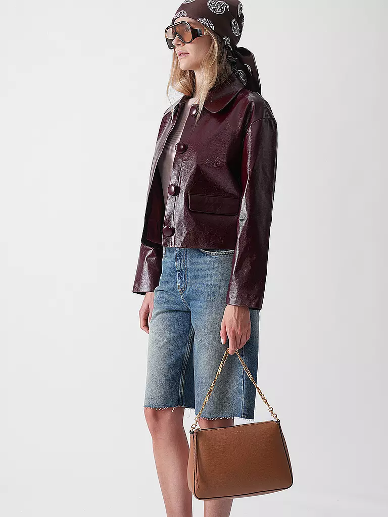 TORY BURCH | Sac en cuir - Sac bandoulière PERRY | hellbraun