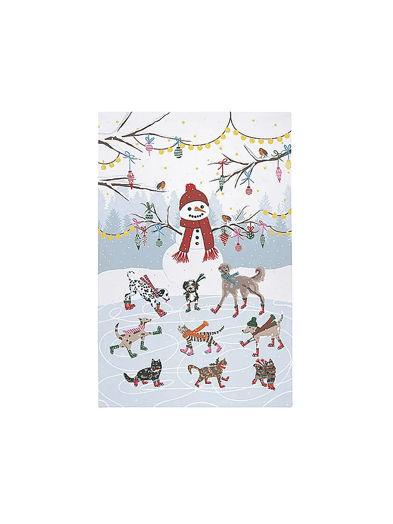 ULSTER WEAVERS | Torchon 45x75cm ANIMAUX PATINAGE SUR GLACE | bunt
