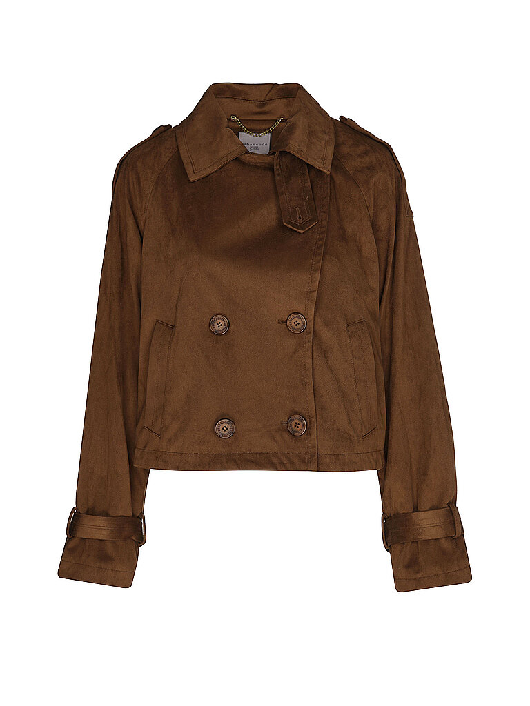 Veste aspect cuir marron M