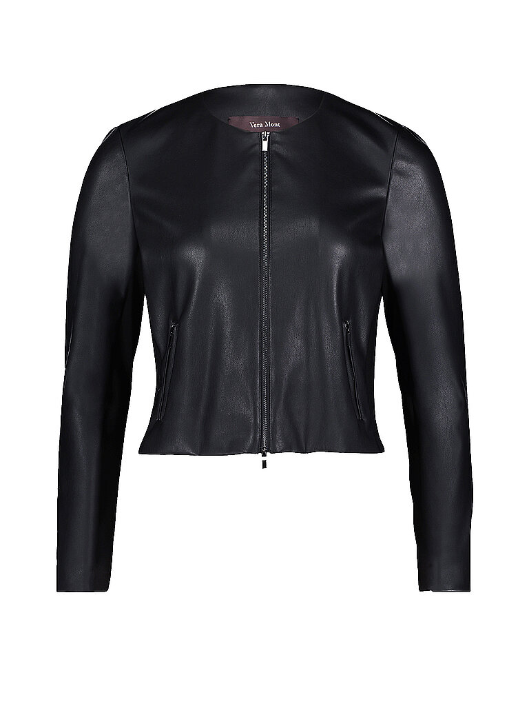 Veste courte aspect cuir noir 42