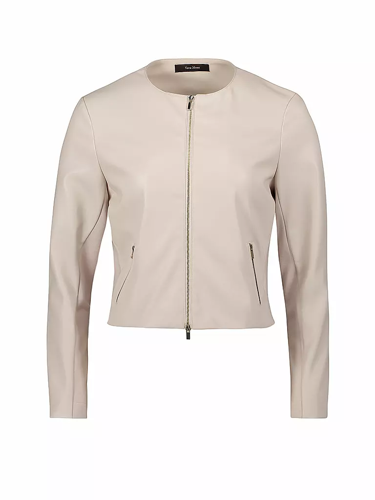VERA MONT | Veste courte aspect cuir | creme