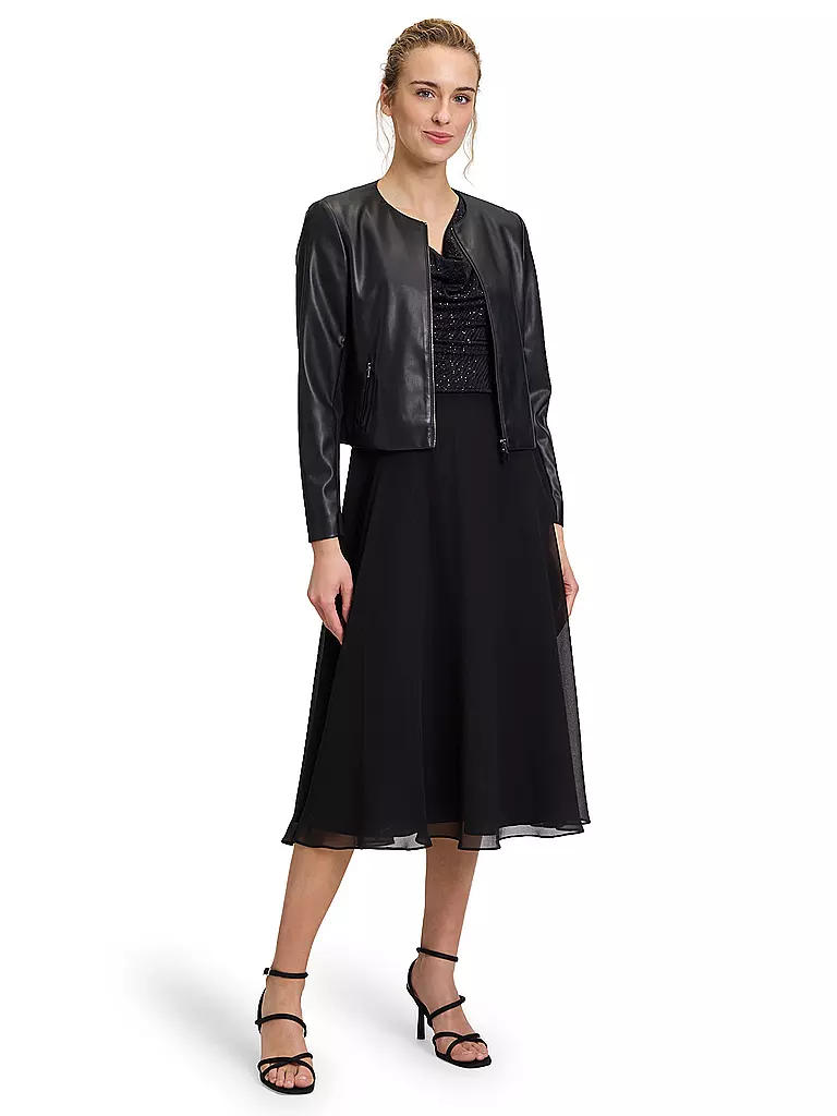VERA MONT | Veste courte aspect cuir | schwarz