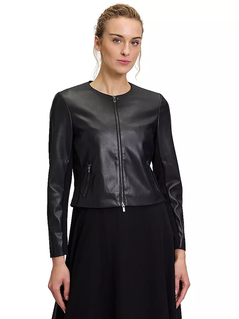 VERA MONT | Veste courte aspect cuir | schwarz