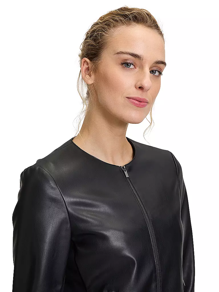 VERA MONT | Veste courte aspect cuir | schwarz