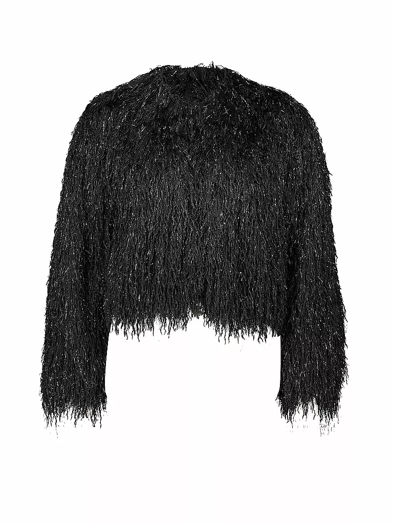 VERA MONT | Veste courte aspect fourrure | Noir