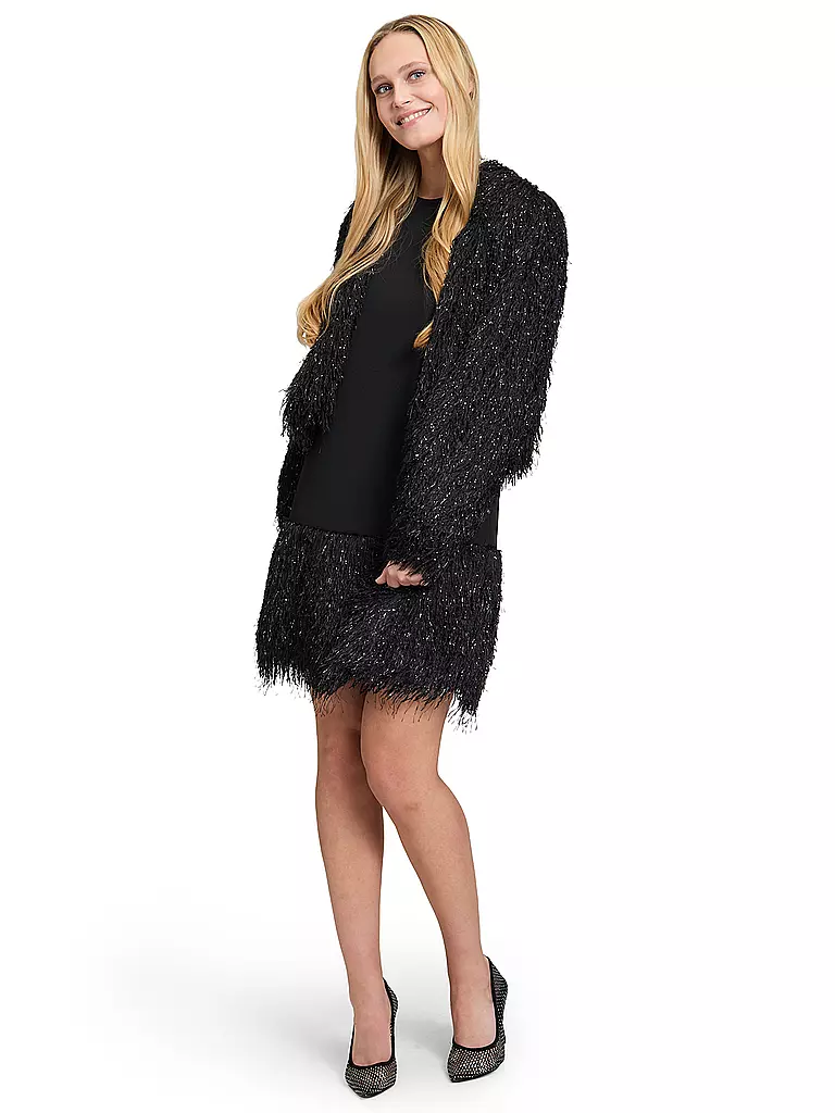 VERA MONT | Veste courte aspect fourrure | Noir