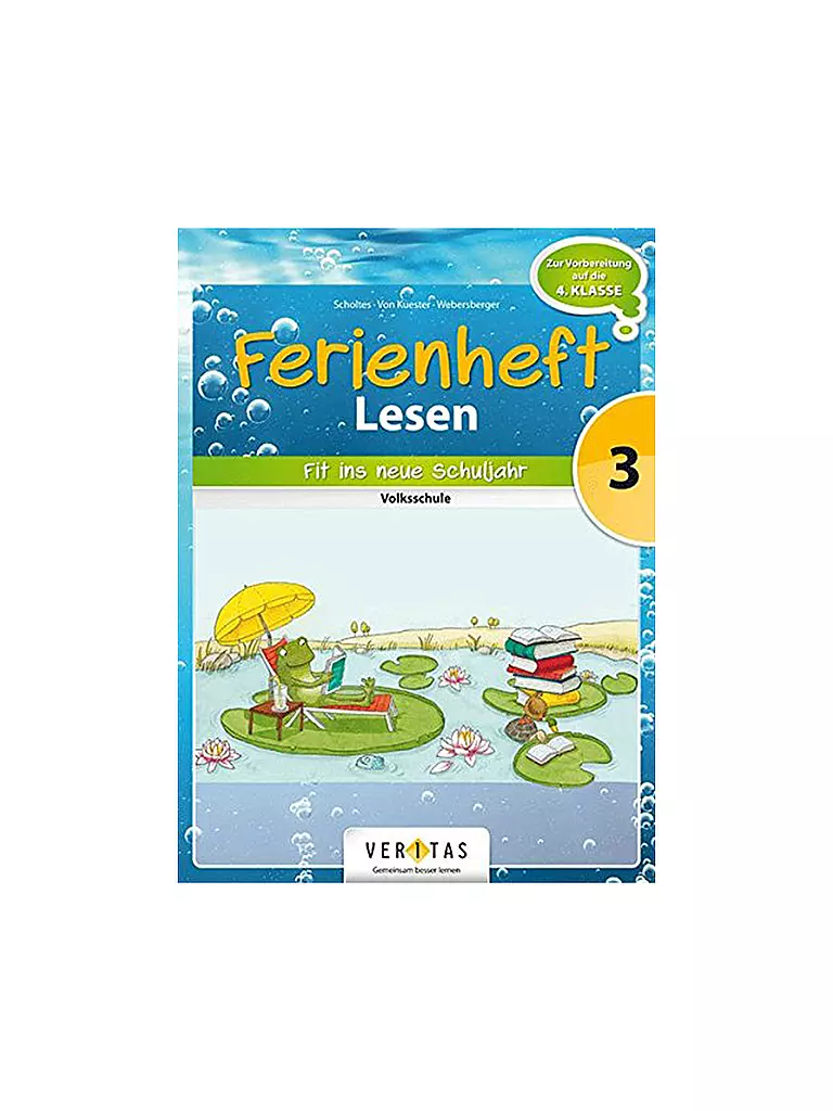 VERITAS VERLAG | Cahier de vacances Lecture - École primaire, 3e année (préparation à la 4e année) | Aucune couleur