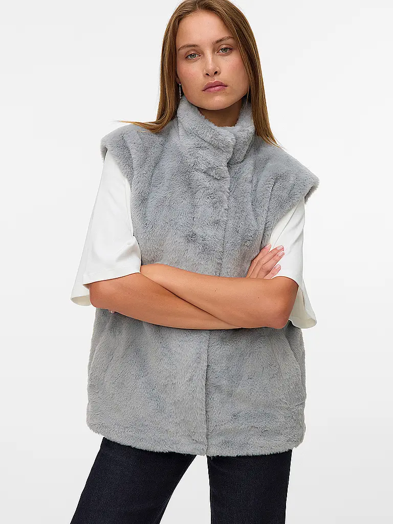 VERO MODA | Nom du produit: Gilet en fausse fourrure VMSONJAPOPPY | Gris
