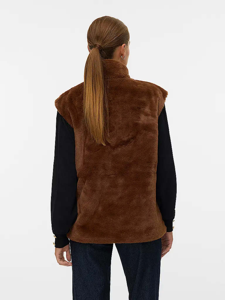VERO MODA | Nom du produit: Gilet en fausse fourrure VMSONJAPOPPY | Marron