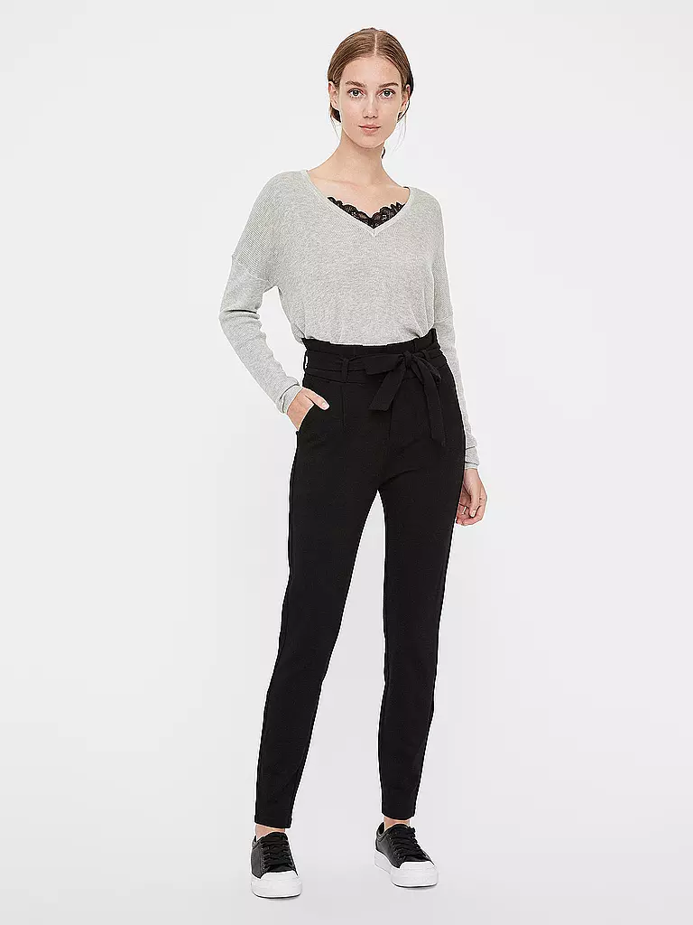 VERO MODA | Pantalon taille haute coupe ample VMEVA | schwarz