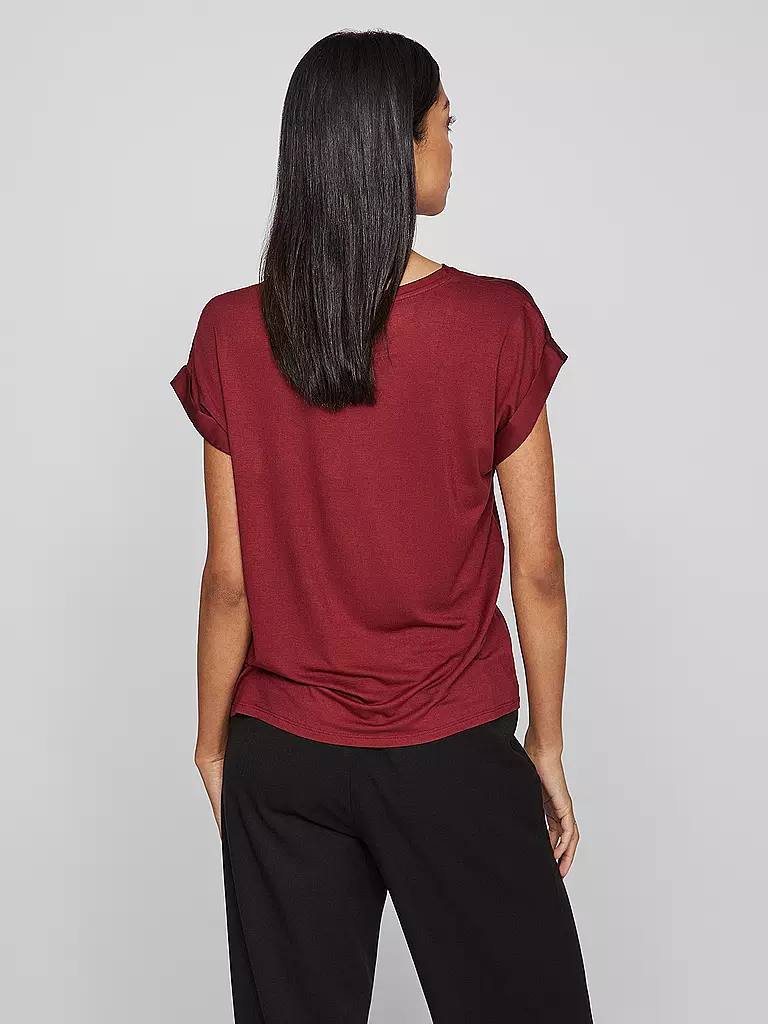 VILA | T-shirt blouse VIELLETTE | Rouge foncé