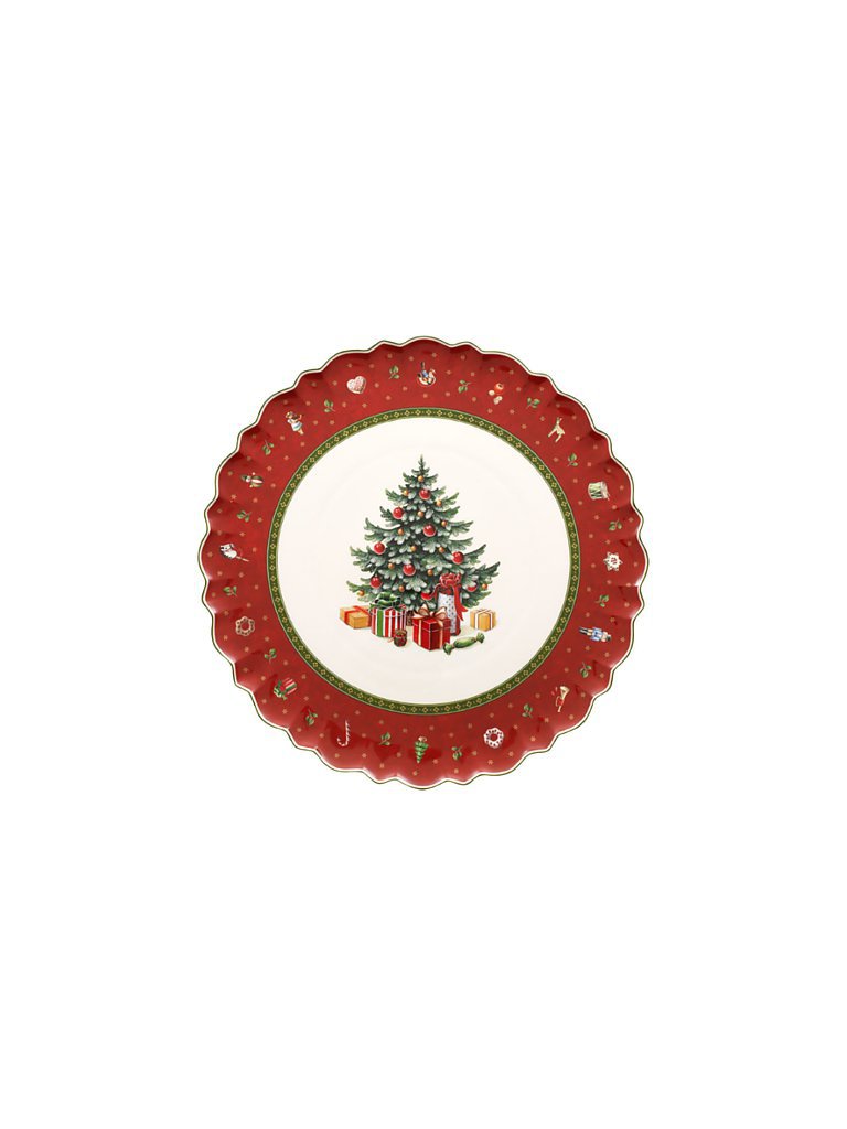 VILLEROY & BOCH Toy's Delight Plateau à gâteau rond 33cm rouge foncé